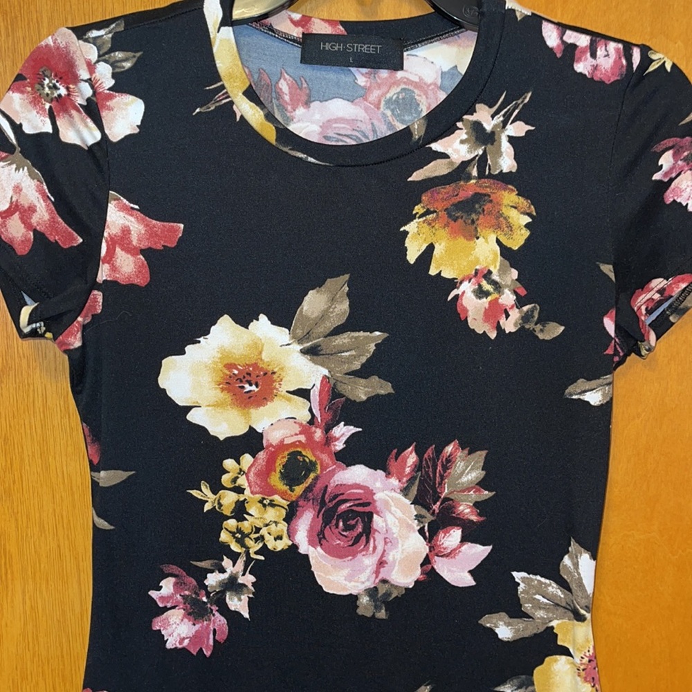 High Street Large Floral Mini Dress - Picture 4 of 7